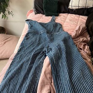 Universal Threads Blue Striped Jumpsuit